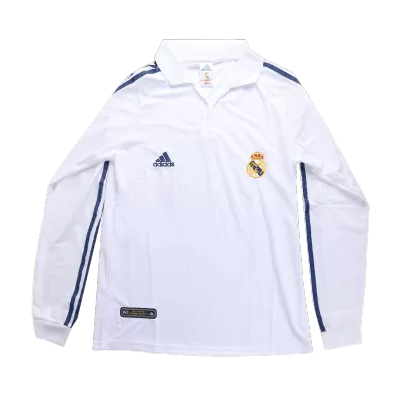 Retro Real Madrid Home Long Sleeve Jersey 2001/02 By Adidas - jerseymallpro