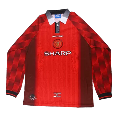 Retro Manchester United Home Long Sleeve Jersey 1996/97 By Umbro - jerseymallpro