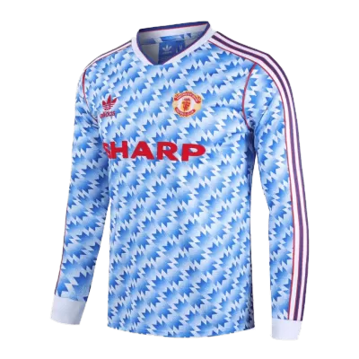 Retro Manchester United Away Long Sleeve Jersey 1990/92 By Adidas - jerseymallpro