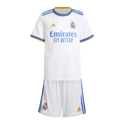 Real Madrid Home Kit 2021/22 By Adidas Kids - jerseymallpro