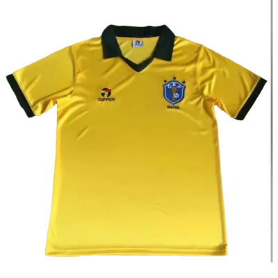 Retro Brazil Home Jersey 1985 By Topper - jerseymallpro