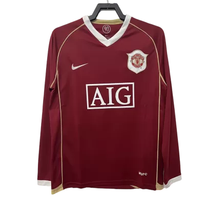 Retro Manchester United Home Long Sleeve Jersey 2006/07 By Nike - jerseymallpro