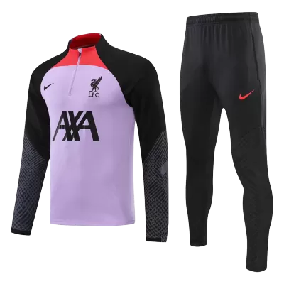 Liverpool 1/4 Zip Tracksuit 2022/23 Purple&Black - jerseymallpro