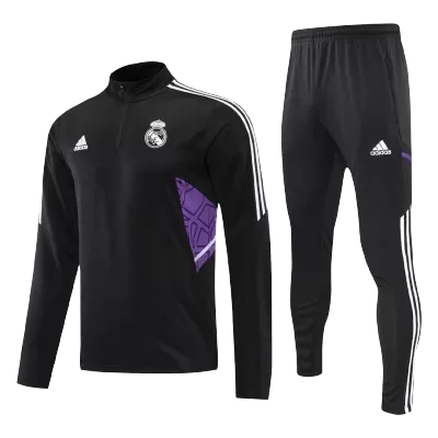 Real Madrid 1/4 Zip Tracksuit 2022/23 Black - jerseymallpro