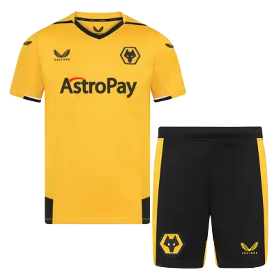 Wolverhampton Wanderers Home Kit 2022/23 By Adidas Kids - jerseymallpro