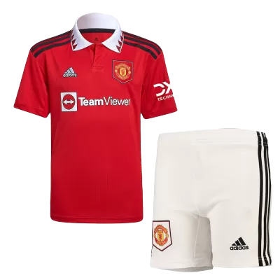 Manchester United Home Kit 2022/23 By Adidas Kids - jerseymallpro