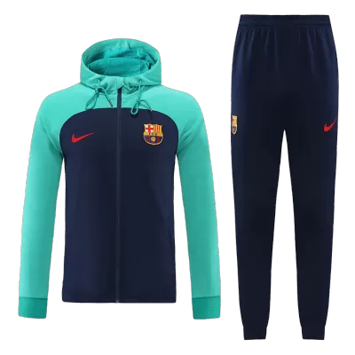 Barcelona Hoodie Tracksuit 2022/23 Green&Navy - jerseymallpro