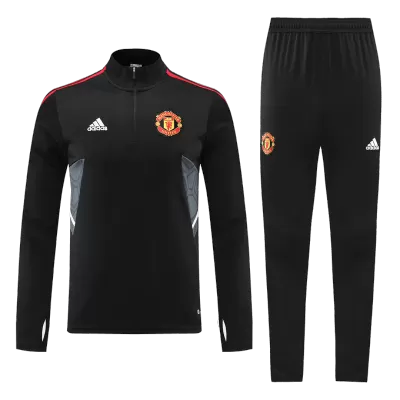 Manchester United 1/4 Zip Tracksuit 2022/23 Black - jerseymallpro