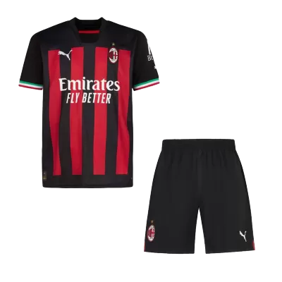 AC Milan Home Kit 2022/23 By Adidas Kids - jerseymallpro