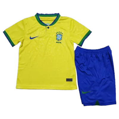 Brazil Home Kit 2022 By Nike Kids - jerseymallpro