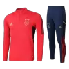 Ajax 1/4 Zip Tracksuit 2022/23 Kids Red - jerseymallpro