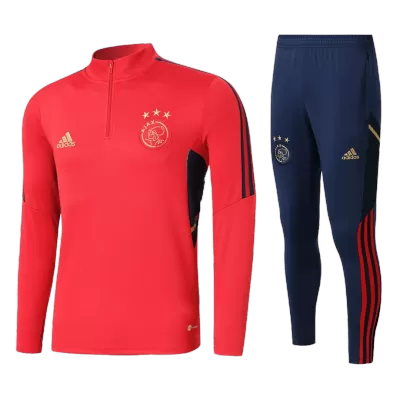 Ajax 1/4 Zip Tracksuit 2022/23 Kids Red - jerseymallpro