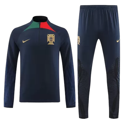 Portugal 1/4 Zip Tracksuit 2022 Black - jerseymallpro