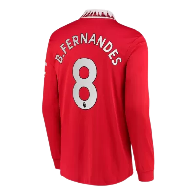 B.FERNANDES #8 Manchester United Home Long Sleeve Soccer Jersey 2022/23 - jerseymallpro