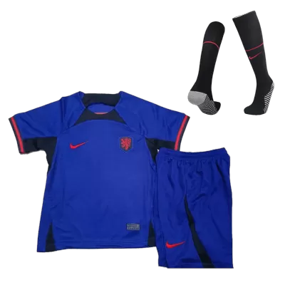 Netherlands Away World Cup Kids Jerseys Full Kit 2022 - jerseymallpro