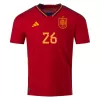 PEDRI #26 Spain Home Authentic Jersey World Cup 2022 - jerseymallpro