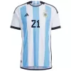 DYBALA #21 Argentina Home Authentic Jersey World Cup 2022 - jerseymallpro