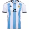 DYBALA #21 Argentina Home Jersey World Cup 2022 - jerseymallpro