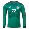 H.LOZANO #22 Mexico Home Long Sleeve Soccer Jersey 2022 - jerseymallpro