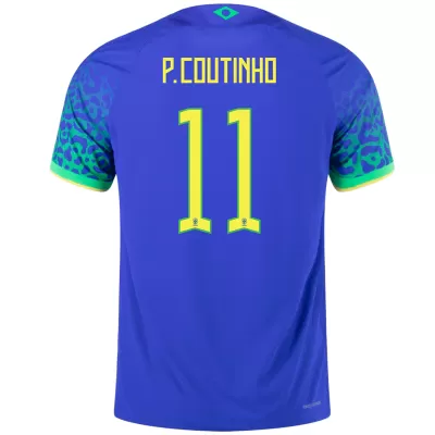 P.Coutinho #11 Brazil Away Authentic Jersey 2022 - jerseymallpro