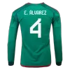 E.ÁLVAREZ #4 Mexico Home Long Sleeve Soccer Jersey 2022 - jerseymallpro