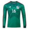 H.HERRERA #16 Mexico Home Long Sleeve Soccer Jersey 2022 - jerseymallpro