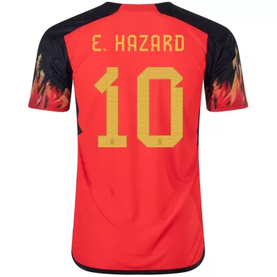 E. HAZARD #10 Belgium Home Authentic Jersey World Cup 2022 - jerseymallpro