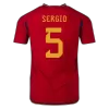 SERGIO #5 Spain Home Authentic Jersey World Cup 2022 - jerseymallpro