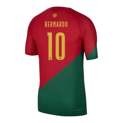 BERNARDO #10 Portugal Home Authentic Jersey World Cup 2022 - jerseymallpro