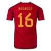 RODRI #16 Spain Home Authentic Jersey World Cup 2022 - jerseymallpro