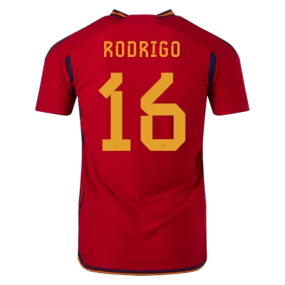 RODRI #16 Spain Home Authentic Jersey World Cup 2022 - jerseymallpro