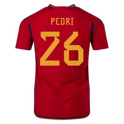 PEDRI #26 Spain Home Authentic Jersey World Cup 2022 - jerseymallpro