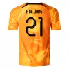 F.DE JONG #21 Netherlands Home Jersey World Cup 2022 - jerseymallpro