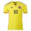 JAMES #10 Colombia Home Authentic Jersey 2022 - jerseymallpro