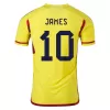 JAMES #10 Colombia Home Authentic Jersey 2022 - jerseymallpro