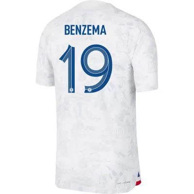 BENZEMA #19 France Away Authentic Jersey World Cup 2022 - jerseymallpro