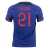 F.DE JONG #21 Netherlands Away Jersey World Cup 2022 - jerseymallpro