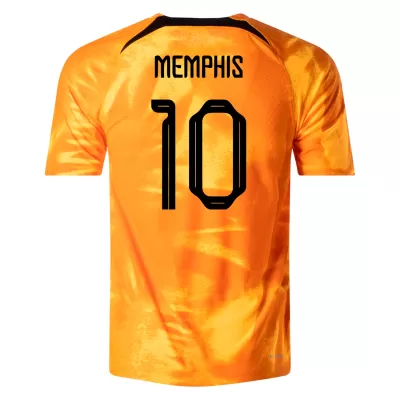 MEMPHIS #10 Netherlands Home Authentic Jersey World Cup 2022 - jerseymallpro