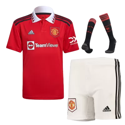 Manchester United Home Kids Jerseys Full Kit 2022/23 - jerseymallpro