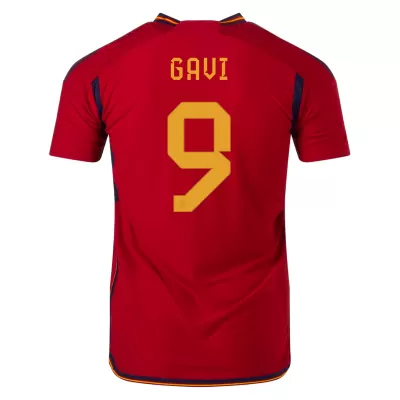 GAVI #9 Spain Home Authentic Jersey World Cup 2022 - jerseymallpro