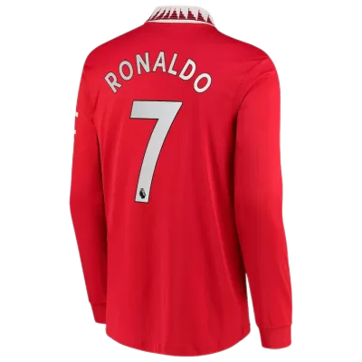 Authentic RONALDO #7 Manchester United Home Long Sleeve Jersey 2022/23 - jerseymallpro