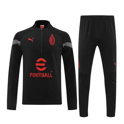 AC Milan 1/4 Zip Tracksuit 2022/23 Black - jerseymallpro