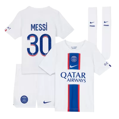 MESSI #30 PSG Third Away Kids Jerseys Full Kit 2022/23 - jerseymallpro