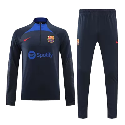 Barcelona 1/4 Zip Tracksuit 2022/23 Navy - jerseymallpro