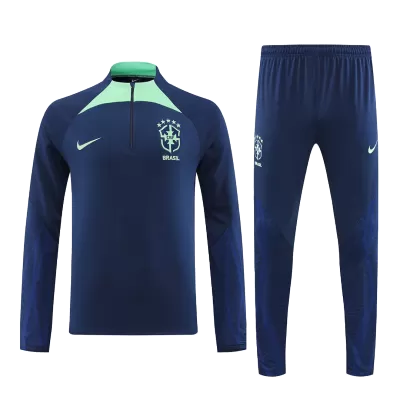 Brazil 1/4 Zip Tracksuit 2022 Navy - jerseymallpro