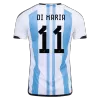 New DI MARIA #11 Argentina Three Stars Home 2022 Champion Jersey - jerseymallpro