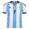 New DE PAUL #7 Argentina Three Stars Home 2022 Champion Jersey - jerseymallpro