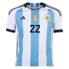 L. MARTINEZ #22 Argentina Three Stars Home Jersey 2022 - jerseymallpro