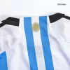 New SignMESSI #10 Argentina 3 Stars Home Soccer Champion Jersey 2022 - jerseymallpro