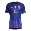 New MESSI #10 Argentina Three Stars Away World Cup 2022 Champion Jersey - jerseymallpro